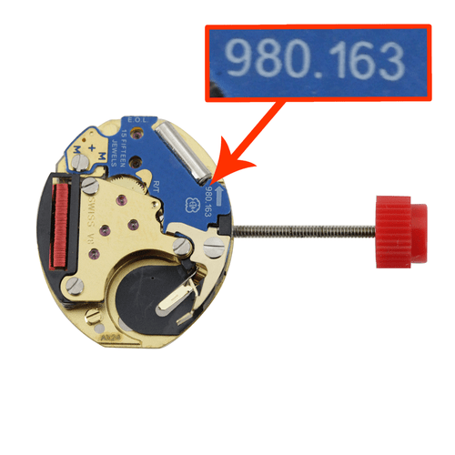 ETA® Quartz Watch Movement 980.163.2 Small Second at 6:00 Overall