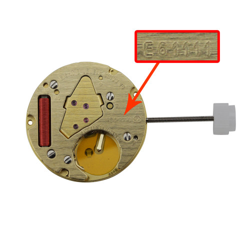 ETA® 3 Hand Quartz Watch Movement E61.111B Black Date Dial At 3:00