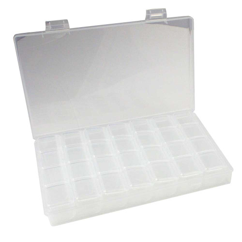 Clear Rectangle 24 Compartment Plastic Storage Box