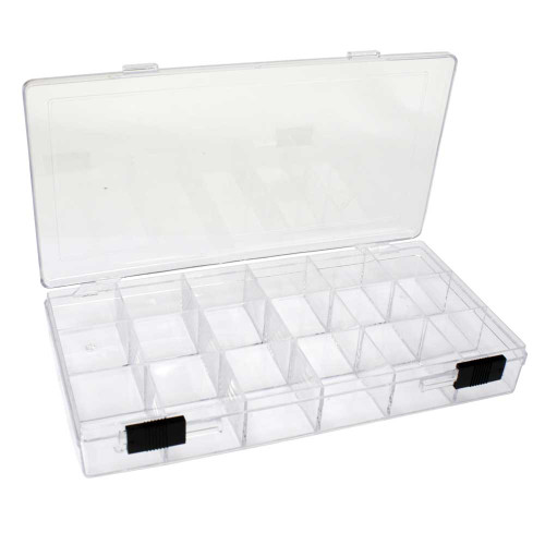 Keeper Box, Large 20 Compartment Bead Storage Box with Latching Lid –