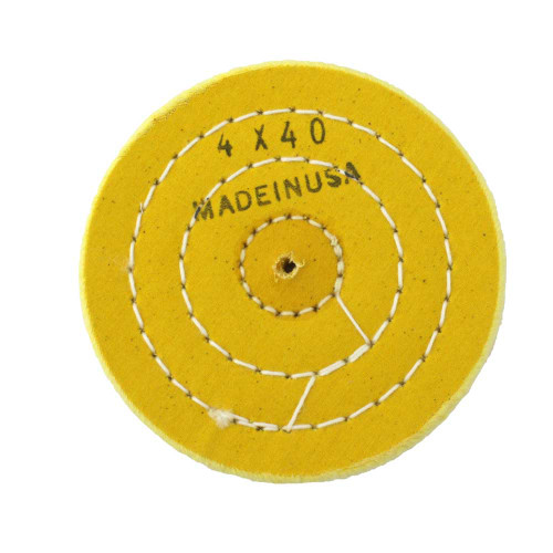 Yellow ChemInfused Muslin Polishing Buff 4 Inch Ply 40