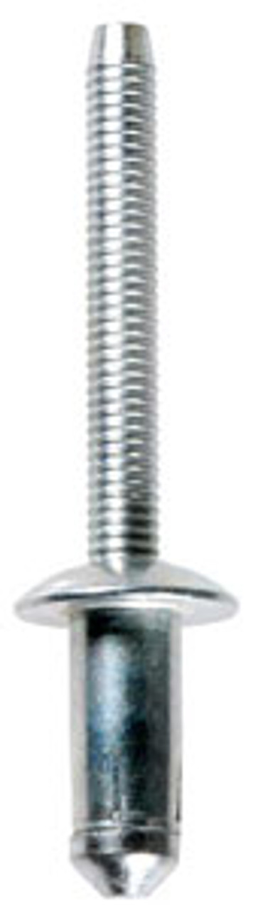 Specialty Rivet
Diameter: 1/4" (6.3mm)
Grip: 3/16" - 17/64" (4.80mm - 6.80mm)
Flange Dia.: 1/2" (13mm)
Steel Rivet (Zinc), Steel Mandrel (Zinc)
Mercedes Benz 2008 - On
Cab, Radiator, Rail, Floor, Door, Pillar, Cowl, Box & Back Panel Ford F-150 With Aluminum Body 2015 - On
Mercedes OEM# 004-990-16-97
Ford OEM# W708777-S900C
10 Per Box