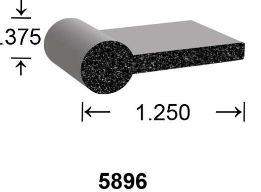 CS5896 "P" Seal Profile EPDM Rubber