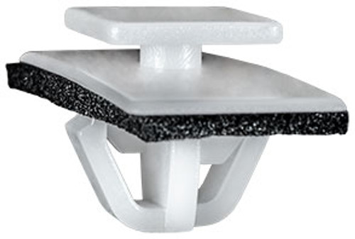 Rocker Moulding Clip With Sealer
White Nylon
Top Head Size: 12mm x 15mm
Bottom Head Size: 14mm x 36mm
Stem Diameter: 14mm
Stem Length: 10mm
Hyundai Tiburon
OEM# 87770-27000
25 Per Box