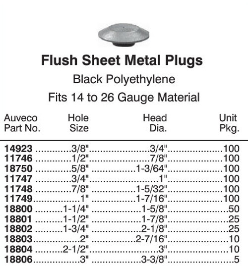 18750 Flush Plastic Hole Plug - 5/8" Hole