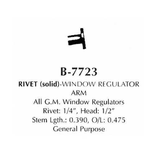 SOLID RIVET GM WINDOW REGULATOR ARM RIVET SOLID RIVET GM WINDOW REGULATOR ARM RIVET