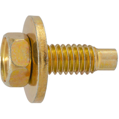 Pcs/Unit 50
Head Style Hex Sems
Screw Size 5/16 in.-18
Length 15/16 in.
Across Flats 1/2 in.
Washer Diameter 7/8 in.
Point Type Dog Point
Finish Trivalent Yellow Zinc

Ford OEM: 384930-S36