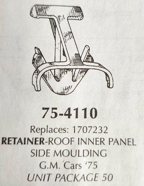 GM 1707232 NOS Headliner Interior Trim Clip - SOLD PER EACH