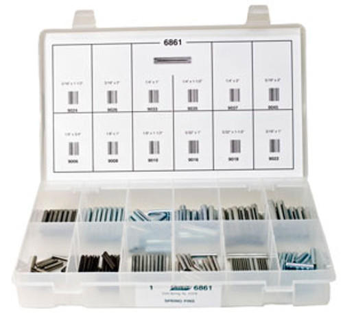 Spring Pins Quick-Select Assortment Kit
Zinc Plated
174 Pieces
Click Next Image For Size Chart