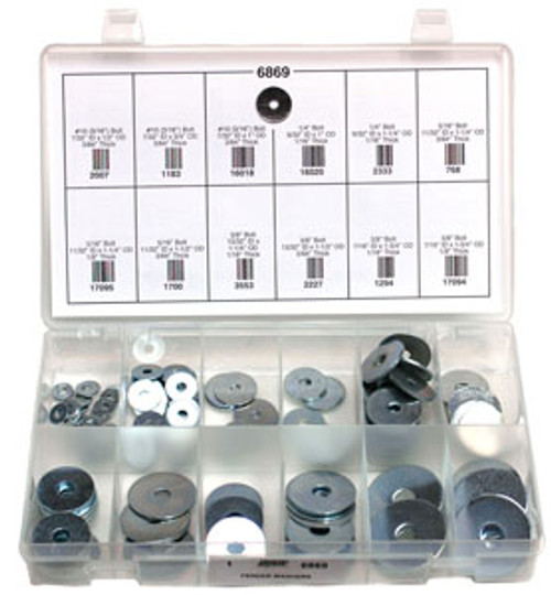 Fender Washers Quick-Select Assortment Kit
155 Pieces
Click Next Image For Washer Size Chart