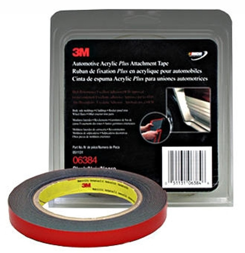 3M 6384 1/2" x 5 yard roll Double Sided Tape Black 3M 6384 1/2" x 5 yard roll Double Sided Tape Black