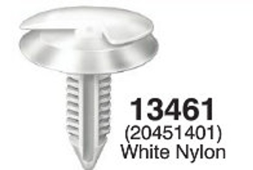 Retains Conduit To Sheet Metal In Doors - GM
Head Diameter: 15/16"
Stem Diameter: 5/16"
Stem Length: 1-1/8
OEM# 20451401
White Nylon
25 Per Box
Click Next image For Clip Detail