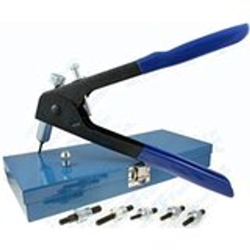 Metric Nutsert Kit
Complete In Metal Case
Includes Hand Tool #11805, Nose Piece Wrench, & Conversion Kits (Nose Piece & Mandrel) For The Following Nutsert Sizes:
M4-.7, M5-.8, M6-1.0 (2 Kits) & M8-1.25
Unit Package: 1