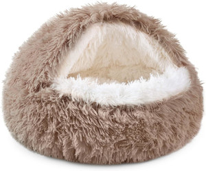 Cat Bed Round Soft Plush Burrowing Cave Hooded Cat Bed Donut for Dogs & Cats, Faux Fur Cuddler Round Comfortable Self Warming pet Bed, Machine Washable Cat Bed Round Soft Plush Burrowing Cave Hooded Cat Bed Donut for Dogs & Cats, Faux Fur Cuddler Round Comfortable Self Warming pet Bed, Machine Washable