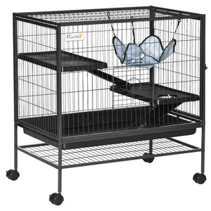 PawHut 3-Tier Small Animal Cage, Ferret Cage Large Chinchilla Cage PawHut 3-Tier Small Animal Cage, Ferret Cage Large Chinchilla Cage