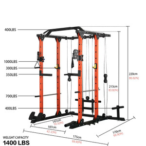 Power cage with LAT PullDown and Weight Storage Rack Optional Weight Bench, 1400 lb Capacity Power Rack for Home and Garage Gyms, Multiple Accessory Squat Racks for Full Body Workouts Power cage with LAT PullDown and Weight Storage Rack Optional Weight Bench, 1400 lb Capacity Power Rack for Home and Garage Gyms, Multiple Accessory Squat Racks for Full Body Workouts