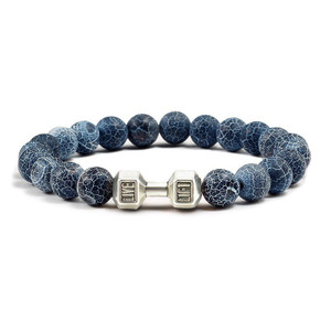 Turquoise Energy Gun Black Electroplated Alloy Barbell Bracelet Turquoise Energy Gun Black Electroplated Alloy Barbell Bracelet