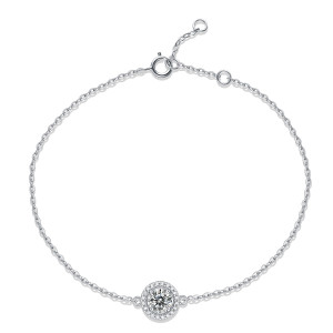1/2 Carat Round Shape Moissanite Diamond Charm Bracelet In 925 Sterling Silver For Women 1/2 Carat Round Shape Moissanite Diamond Charm Bracelet In 925 Sterling Silver For Women