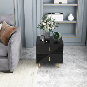 2 Drawer Nightstands,Black