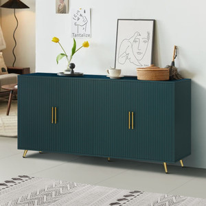 Wood TV Stand with Storage Cabinet & Adjustable Shelves, Media TV Console for Living Room Bedroom(GREEN) Wood TV Stand with Storage Cabinet & Adjustable Shelves, Media TV Console for Living Room Bedroom(GREEN)