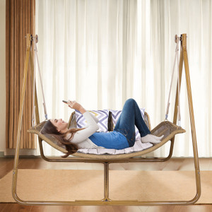 JESE Hammock Swing Chair with Stand for Indoor,Outdoor, Anti-Rust Wood-Colored Frame 570 lbs Capacity with Cushion Oversized Double Hammock Chair for Patio Balcony Bedroom Ban on Amazon JESE Hammock Swing Chair with Stand for Indoor,Outdoor, Anti-Rust Wood-Colored Frame 570 lbs Capacity with Cushion Oversized Double Hammock Chair for Patio Balcony Bedroom Ban on Amazon