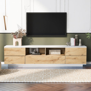 Modern TV stand for TVs up to 80'' , Media Console with Multi-Functional Storage, Entertainment Center with Door Rebound Device, TV cabinet for living room,Bedroom Modern TV stand for TVs up to 80'' , Media Console with Multi-Functional Storage, Entertainment Center with Door Rebound Device, TV cabinet for living room,Bedroom