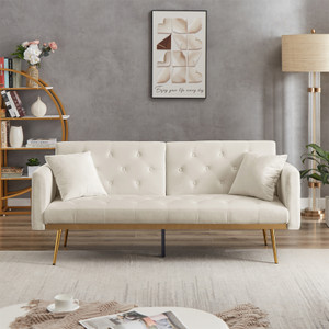 Convertible Futon Sofa Bed, Modern Reclining Futon Loveseat Couch with 2 Pillowa Sleeper Sofa for Dorm Room Living Room Bedroom Office Convertible Futon Sofa Bed, Modern Reclining Futon Loveseat Couch with 2 Pillowa Sleeper Sofa for Dorm Room Living Room Bedroom Office