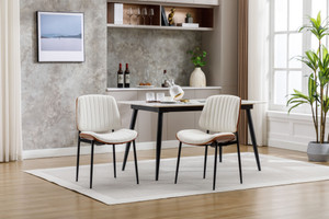 Dining Chairs Set of 2 Mid Century Modern Retro Faux Leather Chair with Walnut Bentwood Upholstered Seat Metal Legs Adjustable Foot for Kitchen Dining Room Chairs(white) Dining Chairs Set of 2 Mid Century Modern Retro Faux Leather Chair with Walnut Bentwood Upholstered Seat Metal Legs Adjustable Foot for Kitchen Dining Room Chairs(white)