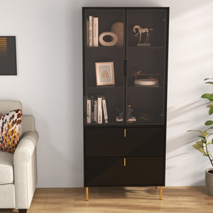 ONLY PICK UP Black Light Luxury Wine Cabinet with Two Drawers and One Door ONLY PICK UP Black Light Luxury Wine Cabinet with Two Drawers and One Door