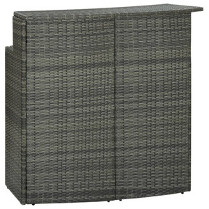Patio Bar Table Gray 47.2"x21.7"x43.3" Poly Rattan Patio Bar Table Gray 47.2"x21.7"x43.3" Poly Rattan