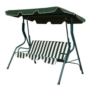 3 Seat Outdoor Patio Canopy Swing with Cushioned Steel Frame 3 Seat Outdoor Patio Canopy Swing with Cushioned Steel Frame