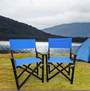 Folding Chair Wooden Director Chair Canvas Folding Chair Folding Chair 2pcs/set populus + Canvas (Color : Blue) Folding Chair Wooden Director Chair Canvas Folding Chair Folding Chair 2pcs/set populus + Canvas (Color : Blue)