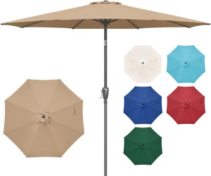 Simple Deluxe 9' Patio Umbrella Outdoor Table Market Yard Umbrella with Push Button Tilt/Crank, 8 Sturdy Ribs for Garden, Deck, Backyard, Pool, Tan Simple Deluxe 9' Patio Umbrella Outdoor Table Market Yard Umbrella with Push Button Tilt/Crank, 8 Sturdy Ribs for Garden, Deck, Backyard, Pool, Tan