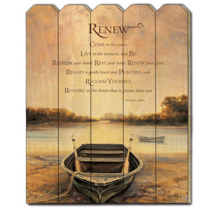 "Renew" by Bonnie Mohr, Printed Wall Art on a Wood Picket Fence "Renew" by Bonnie Mohr, Printed Wall Art on a Wood Picket Fence
