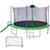 14FT Trampoline with Slide , Outdoor Trampoline for Kids and Adults with Enclosure Net and Ladder,football goal
