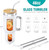 Glass Tumbler With Lid And Straw, 46 Oz Iced Coffee Cup With Handle, Glass Water Bottles With Silicone Sleeve, Glass Cup With Straws