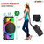 5 Core Karaoke Machine Bluetooth Portable Singing PA Speaker System w Cool DJ Light Support FM + TWS + USB + Memory Card + AUX + REC Party Speakers Includes Two Wireless Mics PLB 12X1 2MIC