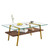 Rectangle Coffee Table, Tempered Glass Tabletop with Gold Metal Legs, Modern Table for Living Room , Transparent Glass