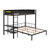 Metal Twin over Full Bunk with Shelves & Grid Panel/ Sturdy Metal Bed Frame/ Noise-free Wood Slats/ Comfortable Textilene Guardrail/ Built-in 2-tier Shelves & Grid Panel/ Separated Full size Bed