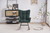 Rocking Chair Nursery, Solid Wood Legs Reading Chair with Teddy Fabric Upholstered , Nap Armchair for Living Rooms, Bedrooms, Offices, Best Gift,Emerald Teddy fabric