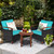 3 Pieces Patio Rattan Furniture Set with Washable Cushion and Acacia Wood Tabletop