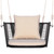 Single Person Hanging Seat with Woven Rattan Backrest for Backyard