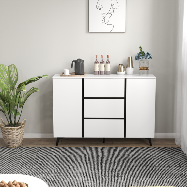 Only Pick Up 3 Drawers and 2 Doors Light Luxury Sideboard Buffet Cabinet