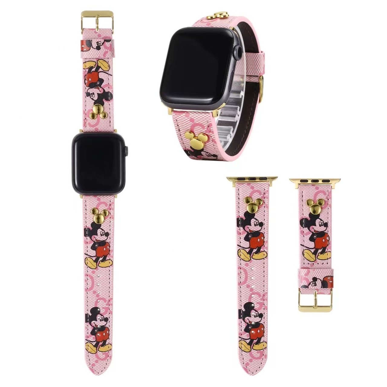 Pink Gucci x Mickey Apple Watch Band - Dopephonecases