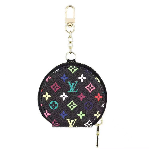 Black mini colorful LV pouch keychain Airpod Case