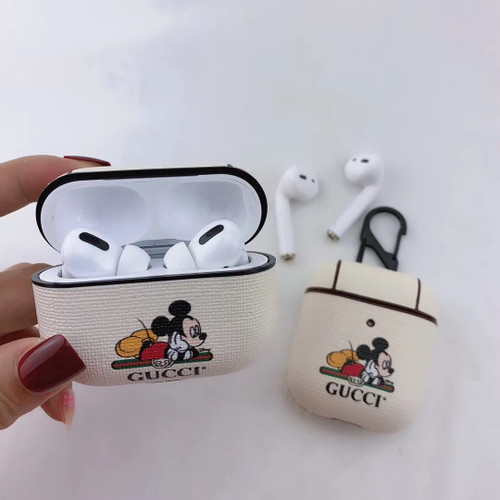 White Gucci x Mickey Airpod Case