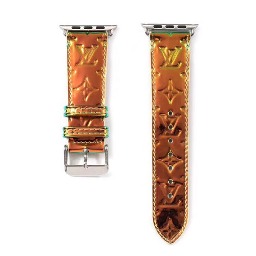 Orange hologram LV Apple Watch band