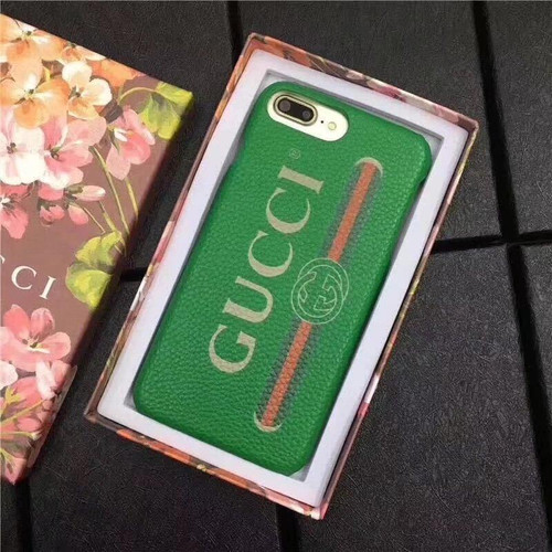 Gucci leather Green logo case Gucci leather Green logo case