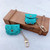 LV Etched Turquoise Keychain Purse Airpod Case