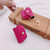 LV Faux Wood Hot Pink Keychain Purse Airpod Case
